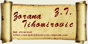 Zorana Tihomirović vizit kartica